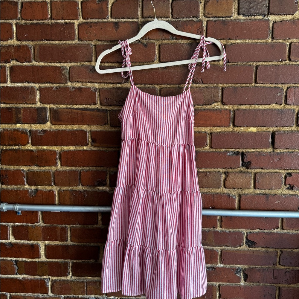 Pink Lily Striped Red Dress